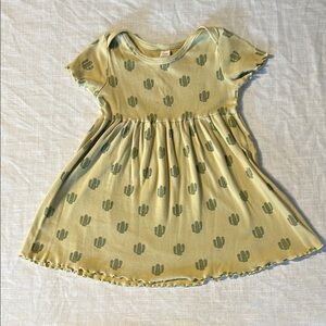 Kate Quinn Yellow Green Cactus Flutter Sleeve Sundress 2T